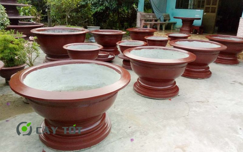 Chậu xi măng tròn loại trung