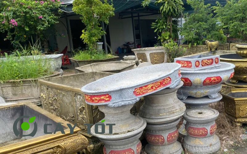 Chậu Xi Măng Hạt Xoài Loại V