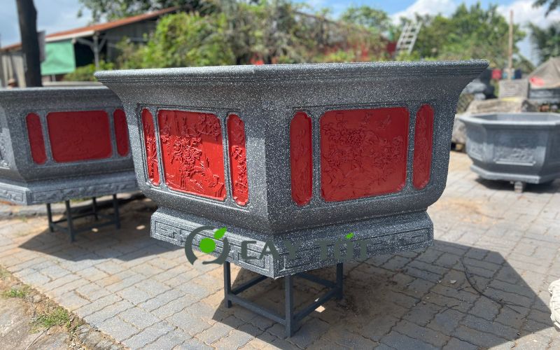 Chậu Đá Mài Lục Giác Kích Thước 1m2x70cm
