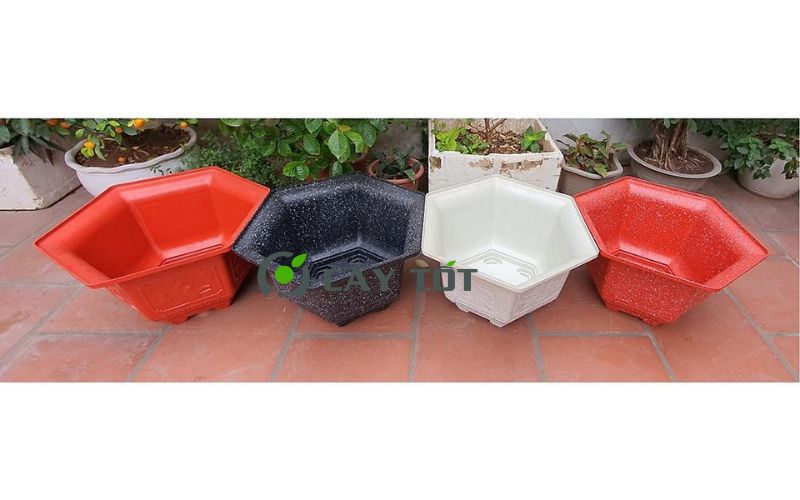 Chậu Nhựa Lục Giác Kích Thước 60cmx30cm
