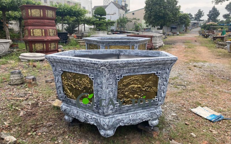 Chậu Đá Mài Lục Giác Kích Thước 1m2x70cm
